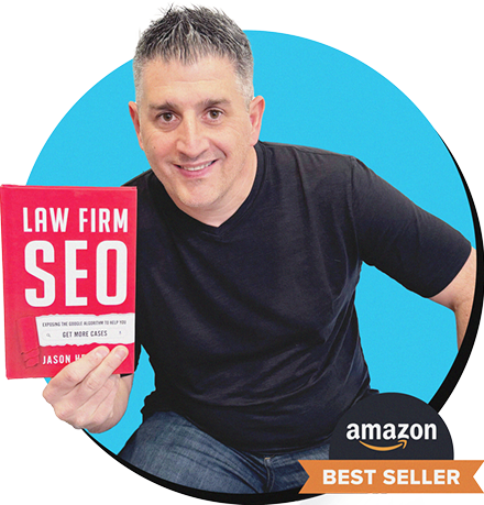 Jason Hennessey holding his book Law Firm SEO, an Amazon best seller