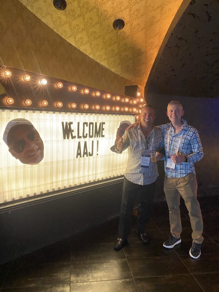 Brian Mossman and Scott Shrum at the AAJ opening reception