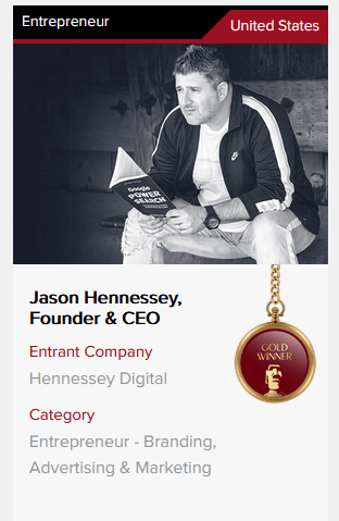 Jason Hennessey's TITAN Business Award Gold Winner distinction
