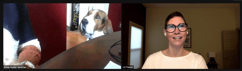 meetings with Trooper the dog could only happen in a remote work environment