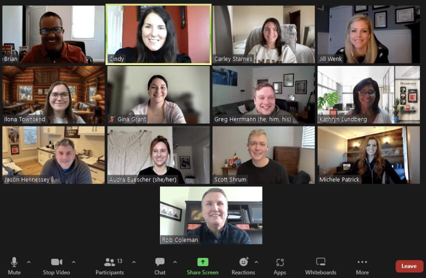 Hennessey Digital team on a video call for a Pictionary game