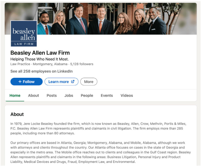Beasley Allen Law Firm Profile