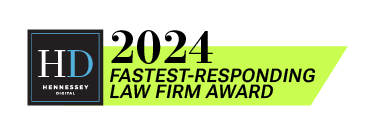 Hennessey Digital 2024 Fastest-Responding Law Firm Award Badge