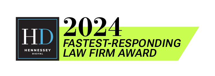 Hennessey Digital 2024 Fastest-Responding Law Firm Award Badge