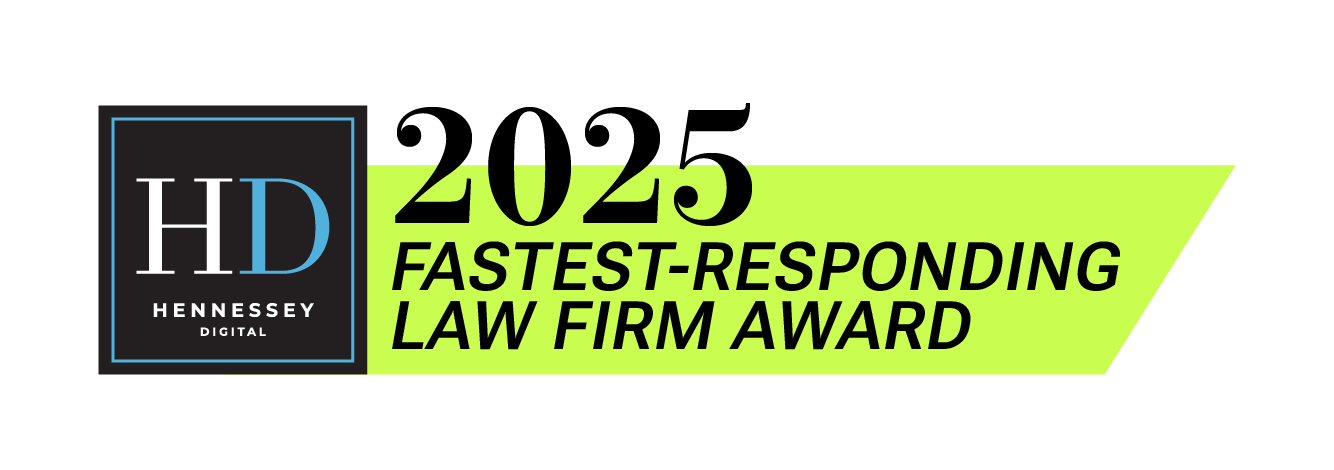 Hennessey Digital 2025 Fastest-Responding Law Firm Award Badge